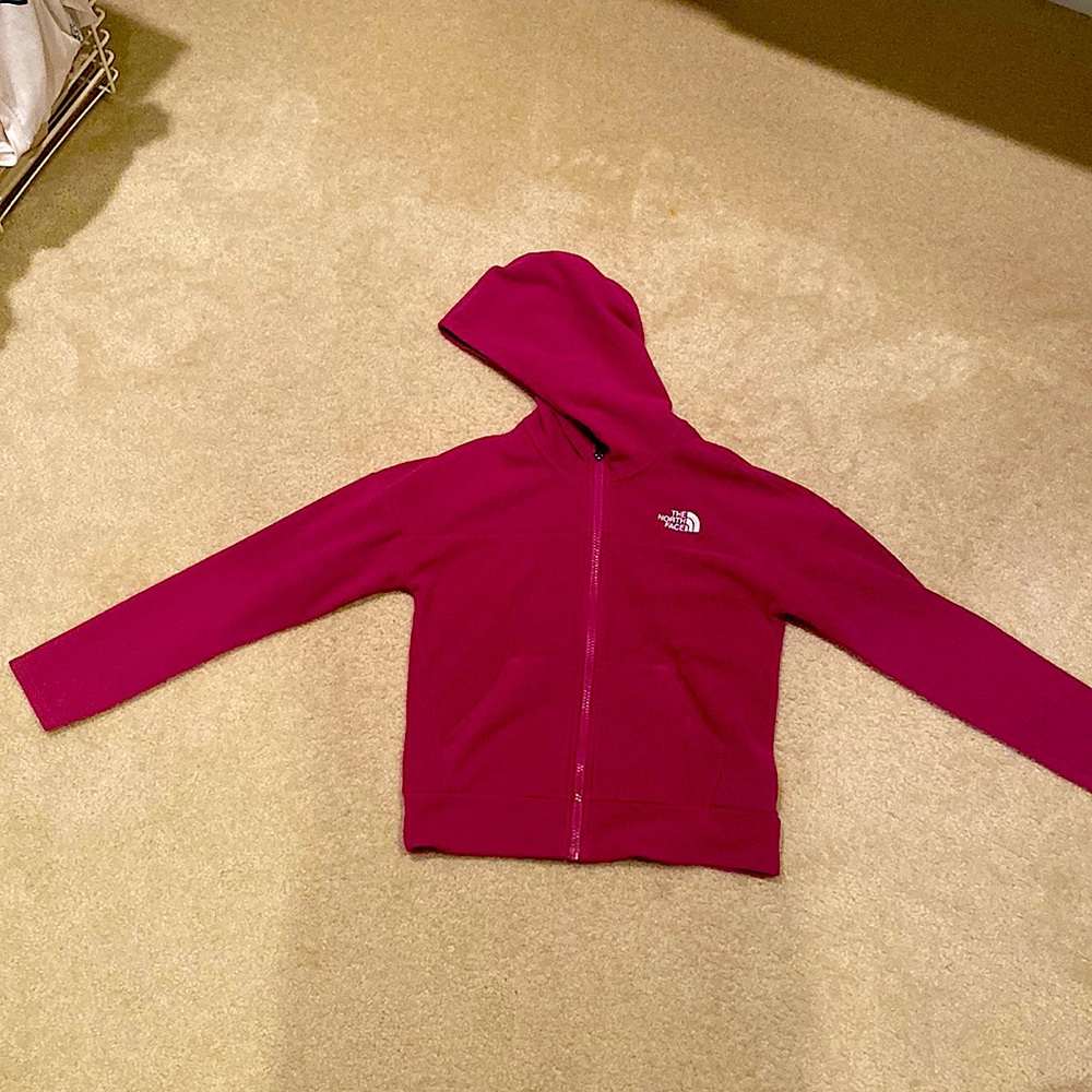 Northface girls fleece - magenta with pocket